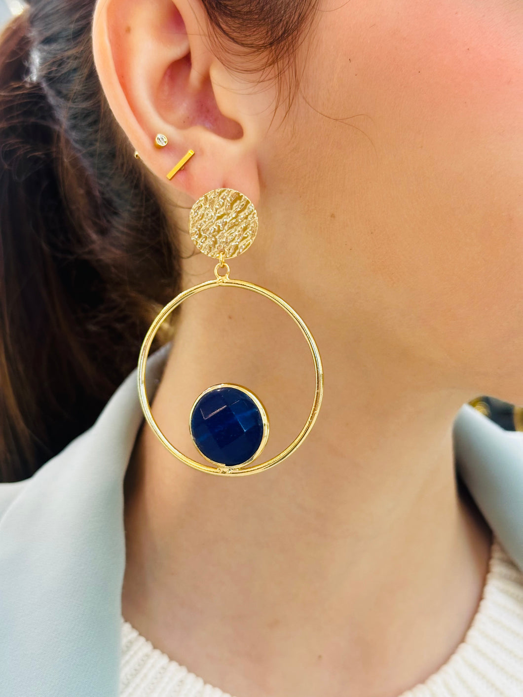Blue Zoé Statement Earrings