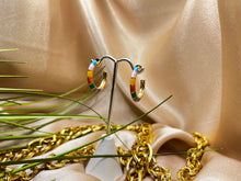 Load image into Gallery viewer, 18K Gold Plated Colorful Hoops
