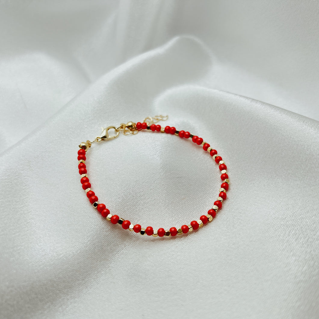 Red Stone Adjustable Bracelet