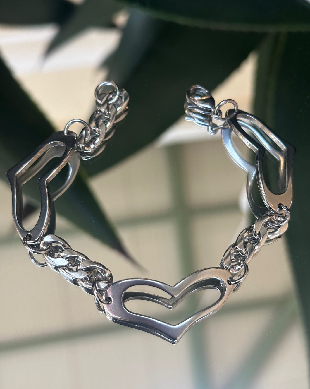 Strong Heart Steel Bracelet